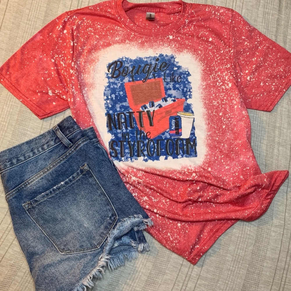 Heather Red “Fancy like” bleached tee